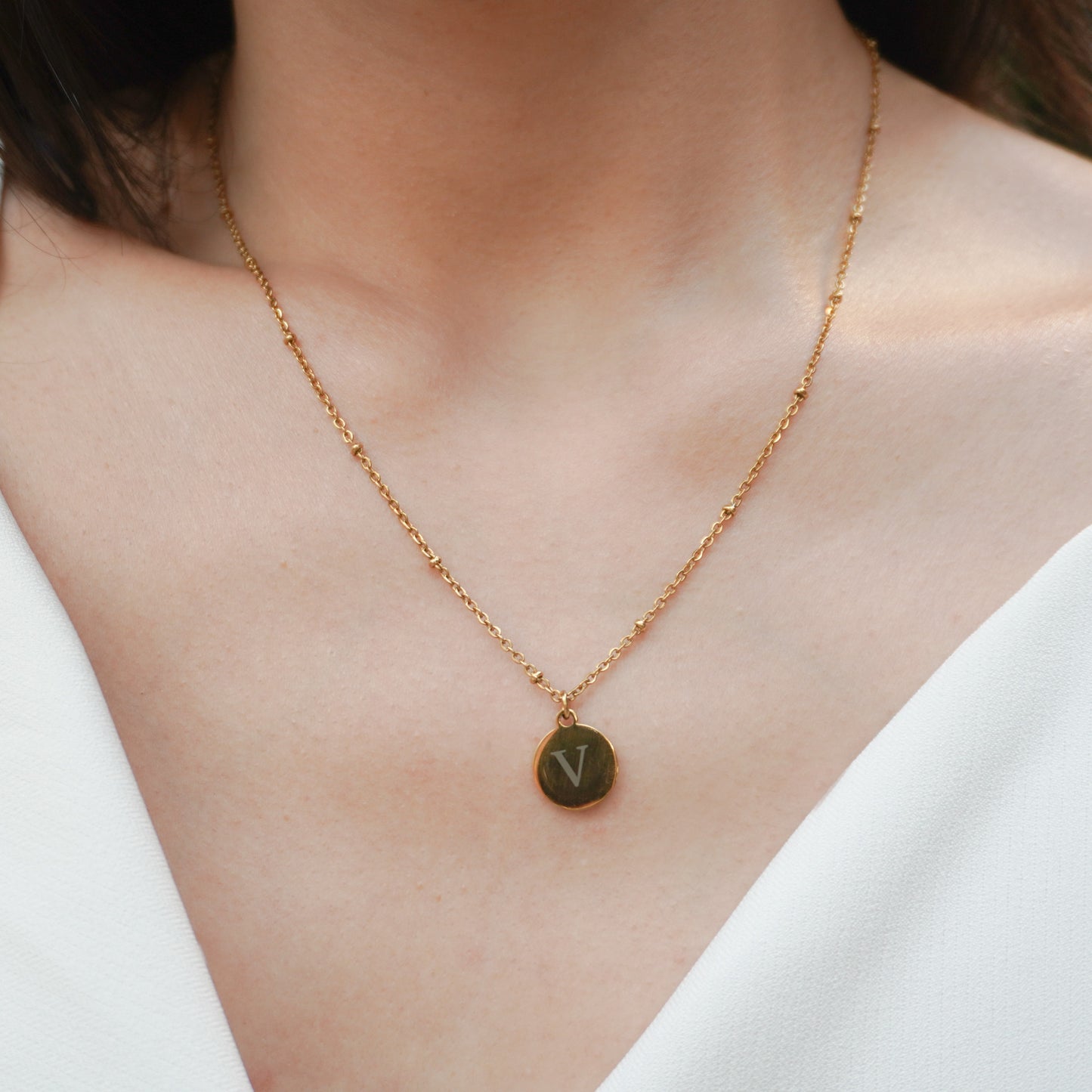 Engraved Disc Necklace