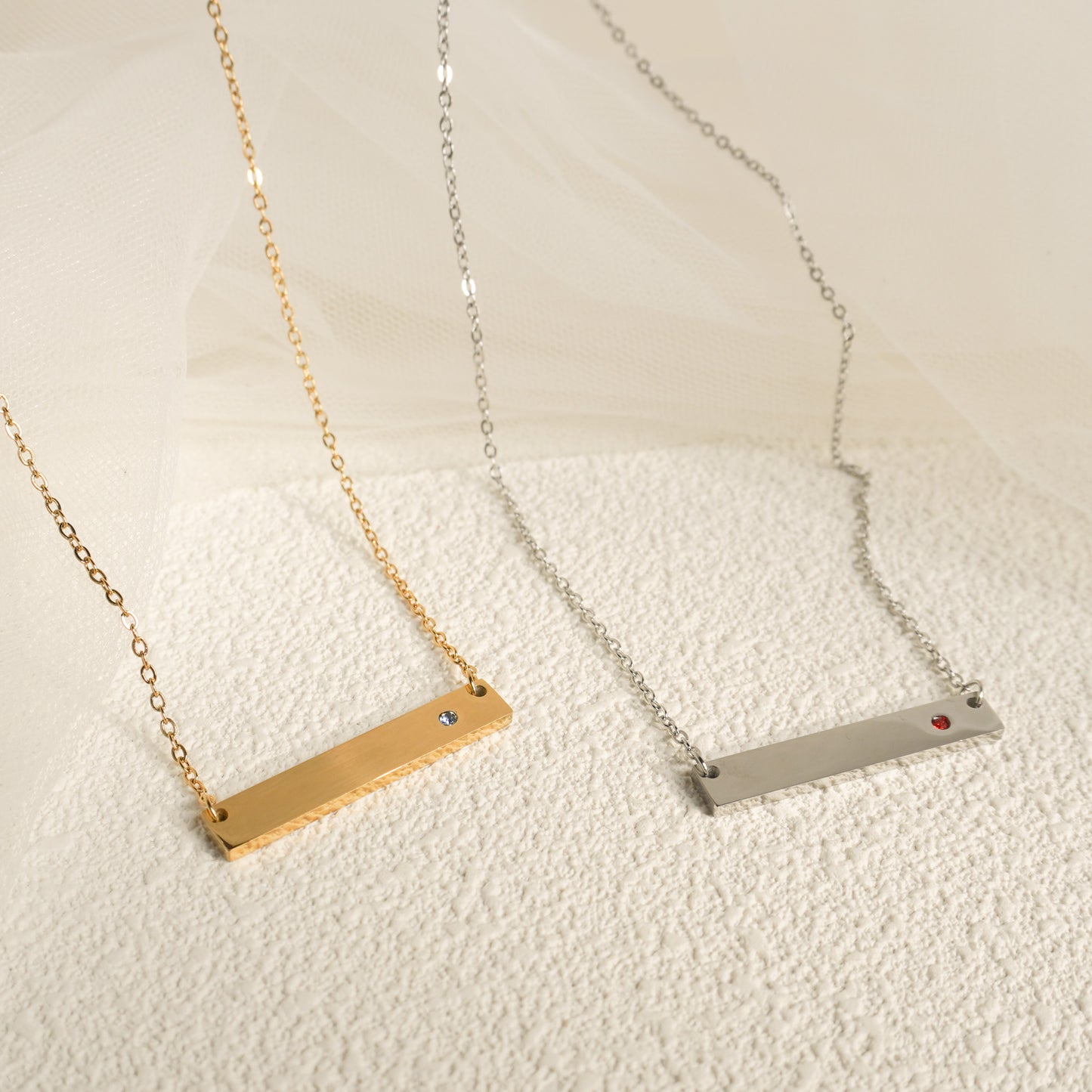 Engraved Birthstone Necklace