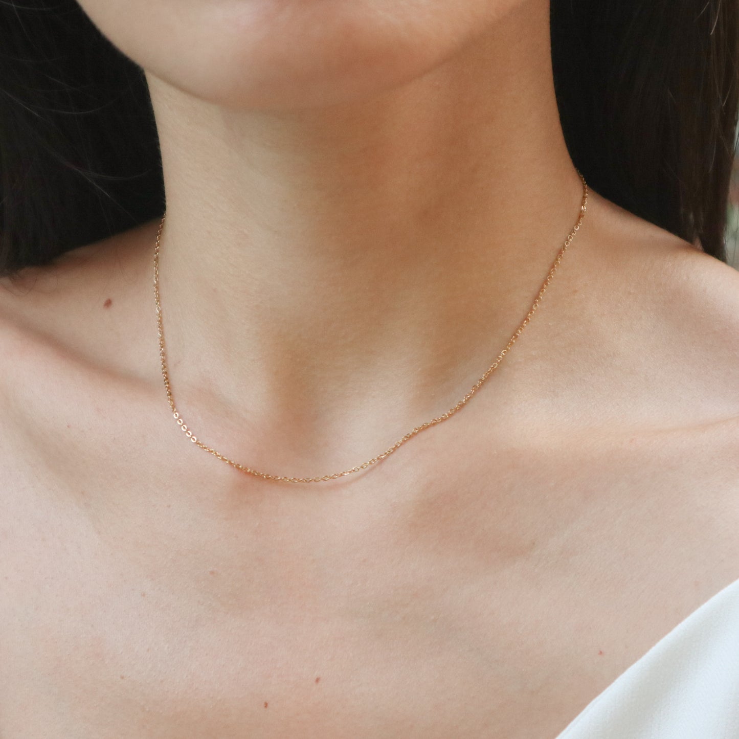 Thin Curb Chain Necklace