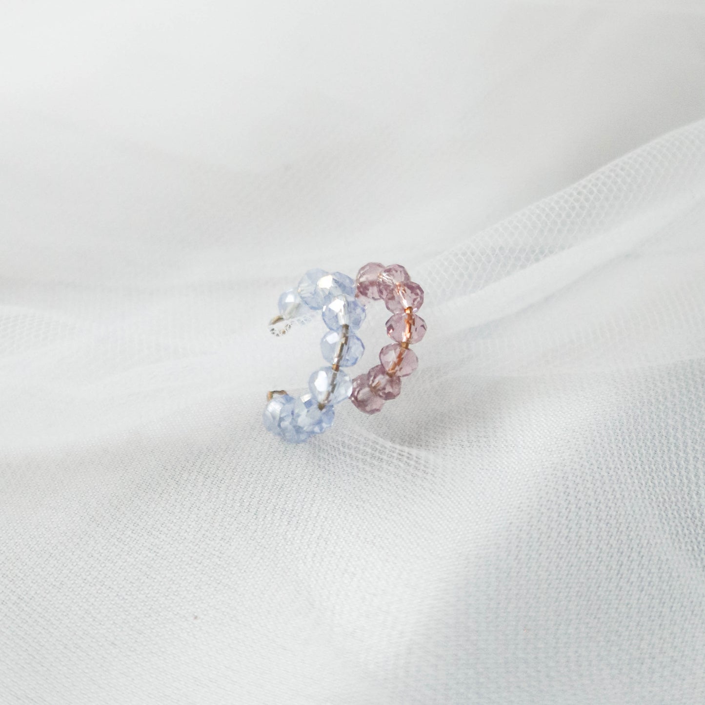 Pastel Crystal Ear Cuff Set