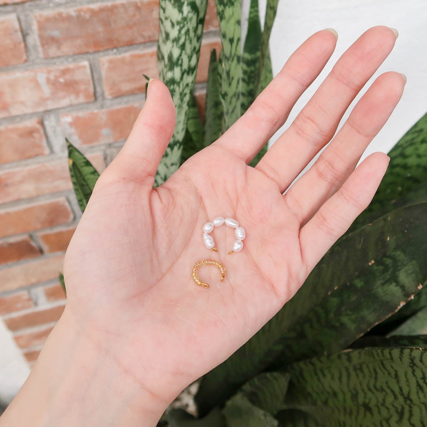 Rice Pearl Ear Cuff Set