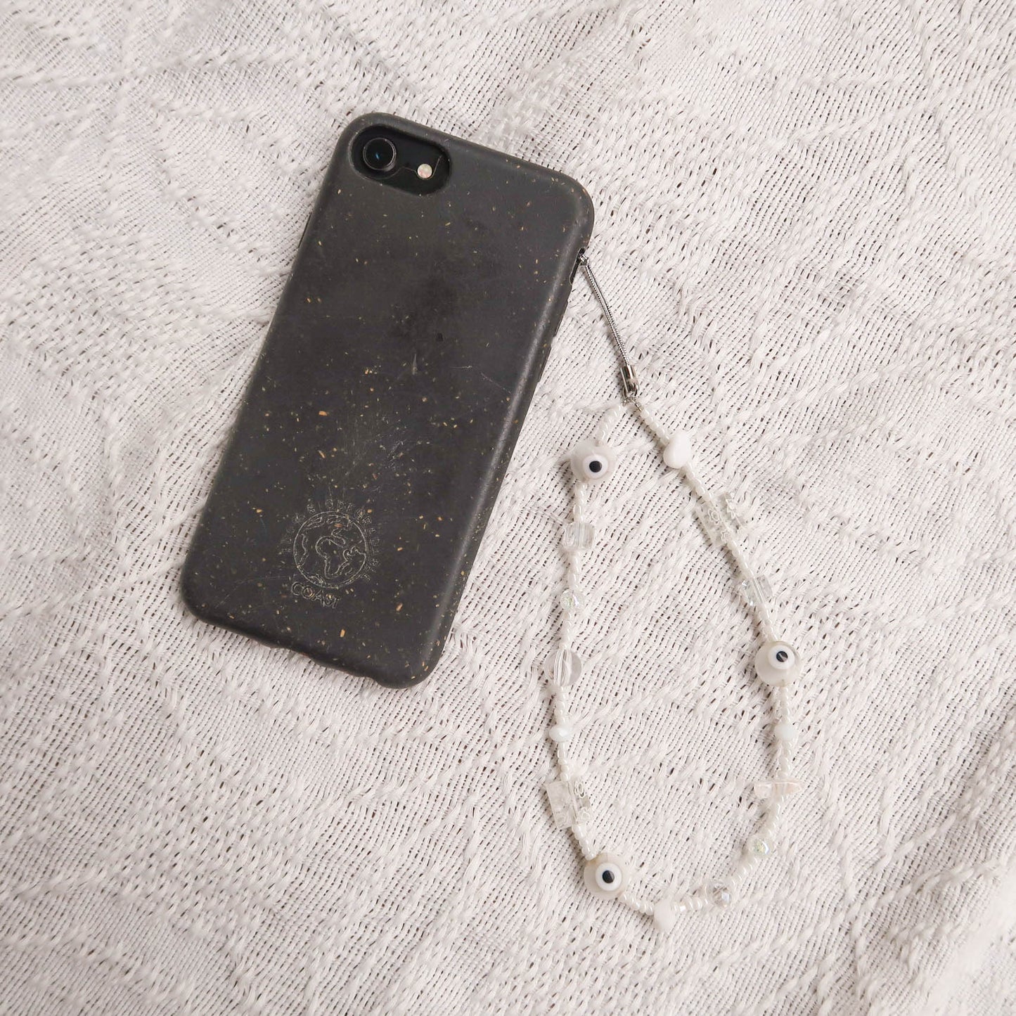 Frosted Evil Eye Phone Strap