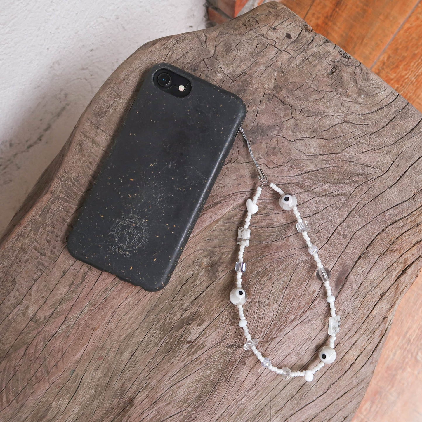 Frosted Evil Eye Phone Strap