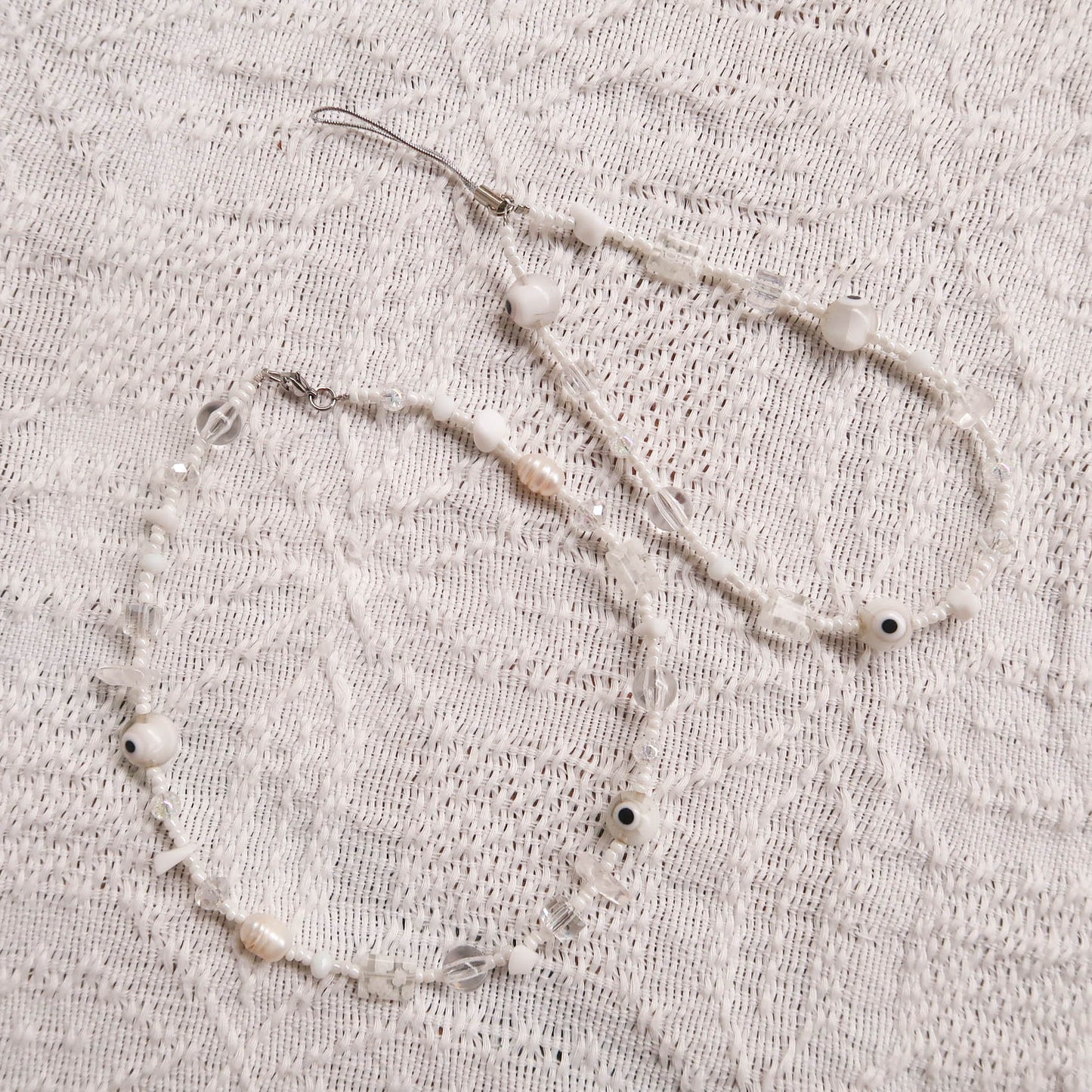 Frosted Evil Eye Phone Strap