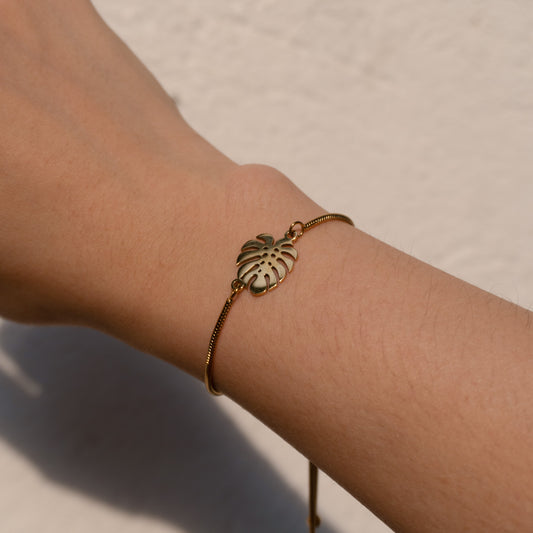 Adjustable Monstera Bracelet