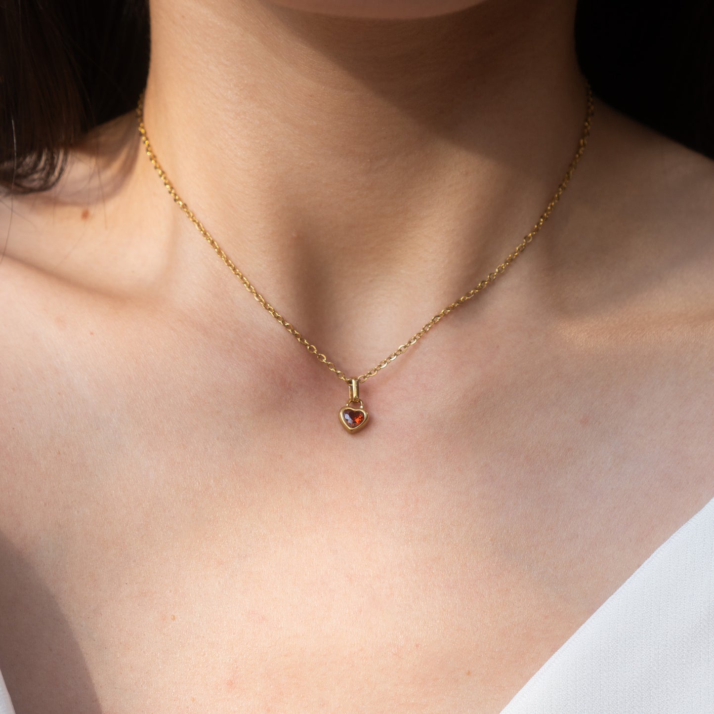 Heart Birthstone Necklace