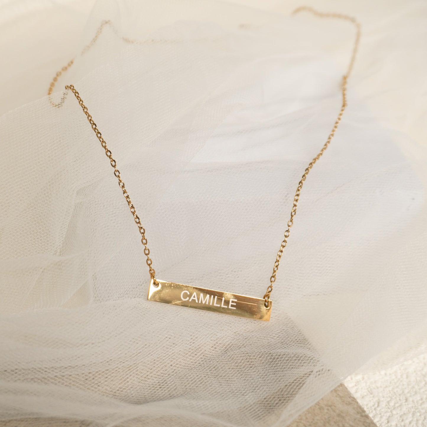 Engraved Bar Necklace