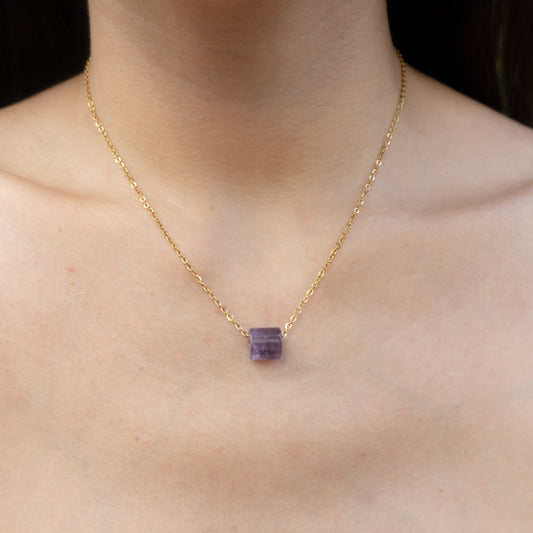 Gemstone Tube Necklace