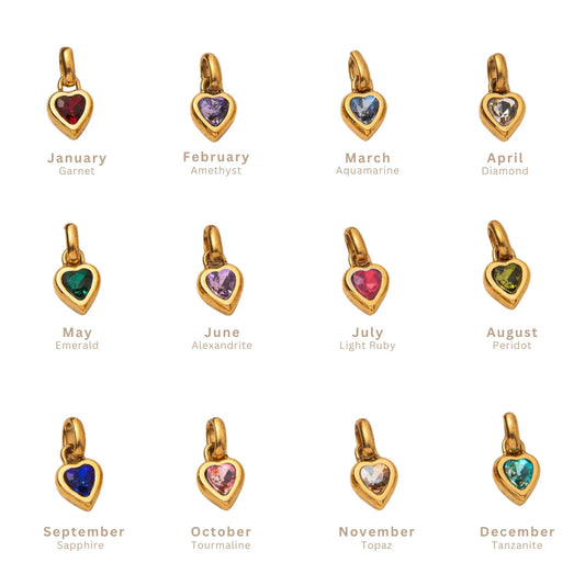 Heart Birthstone Charm