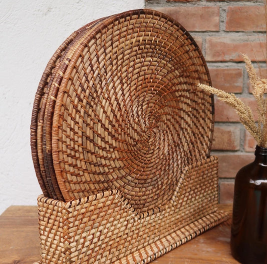 Rattan Placemats with Stand